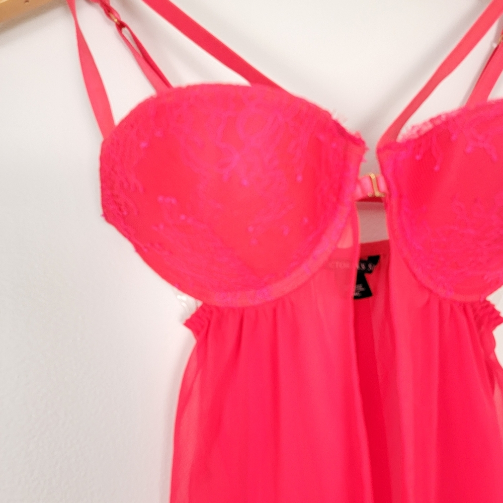 Victoria's Secret Pink Lace Babydoll Chiffon Fairycore Fly Away Bra Top Lingerie - Picture 2 of 12